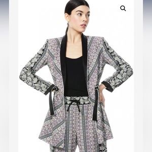 Alice & Olivia Lincoln Piped Drawstring Blazer size small dream castle combo NWT